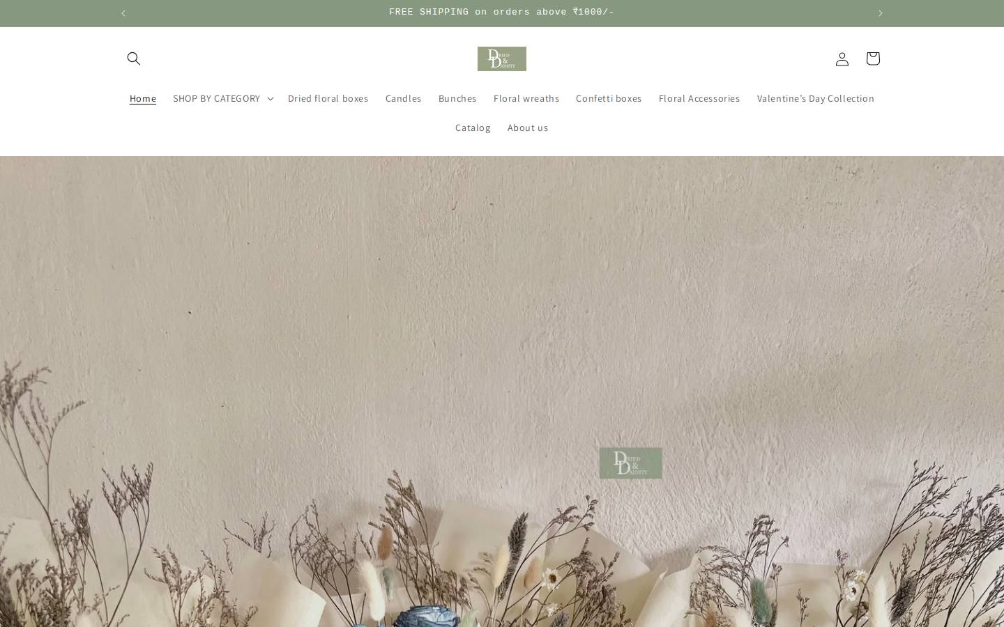 driedanddainty.com homepage screenshot