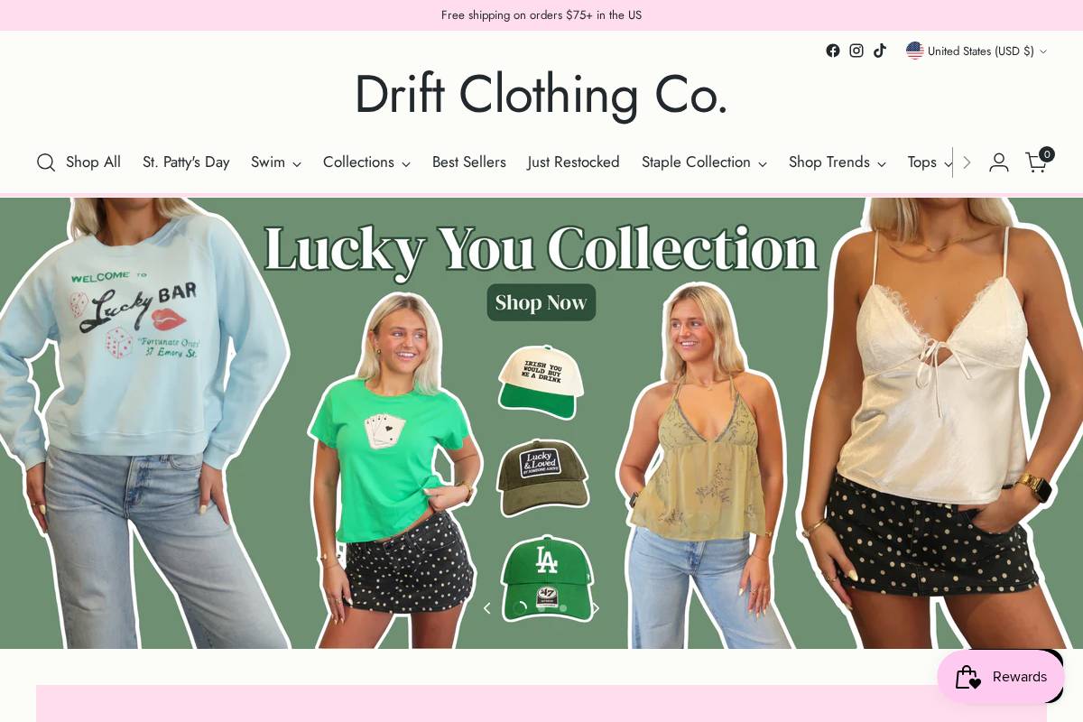 driftclothingco.com homepage screenshot