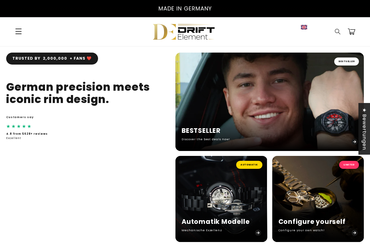 Driftelement homepage screenshot
