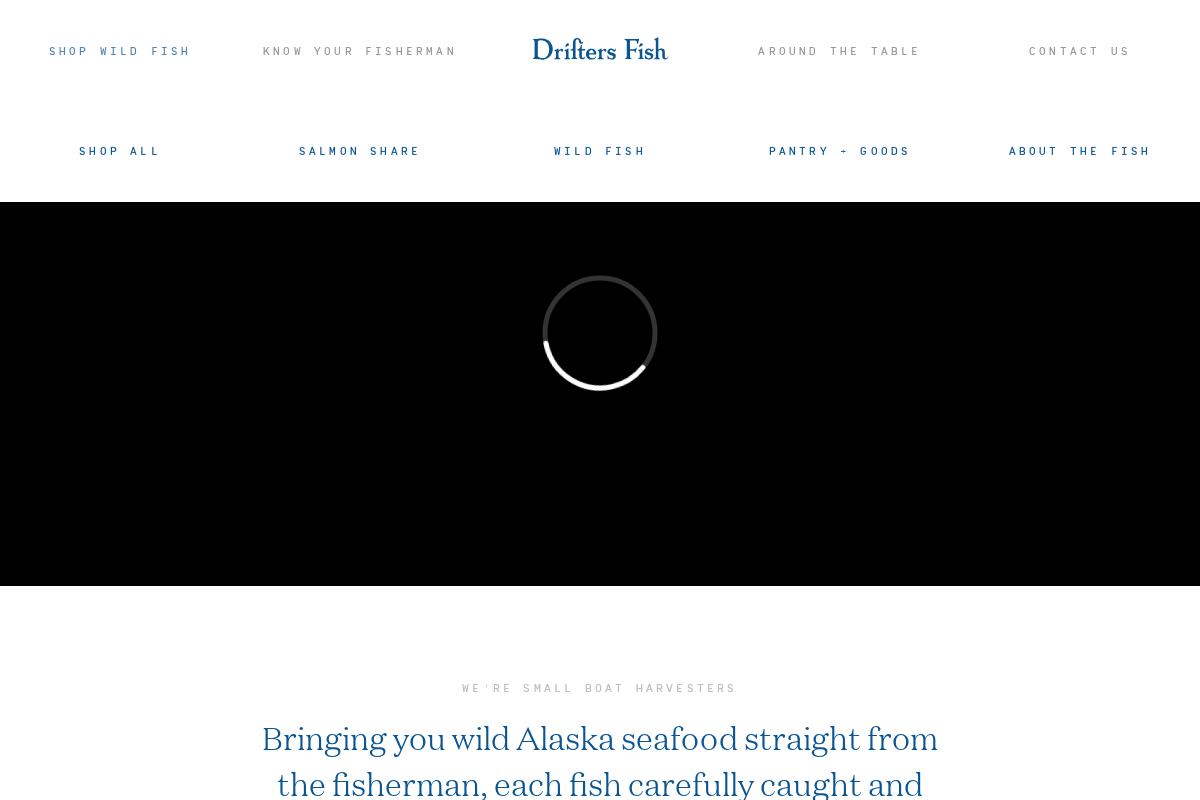 Drifters Fish homepage screenshot