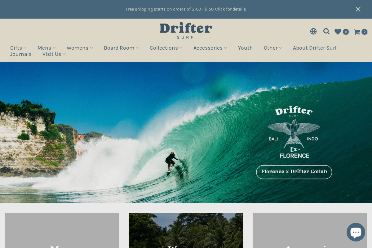 Drifter Surf homepage screenshot