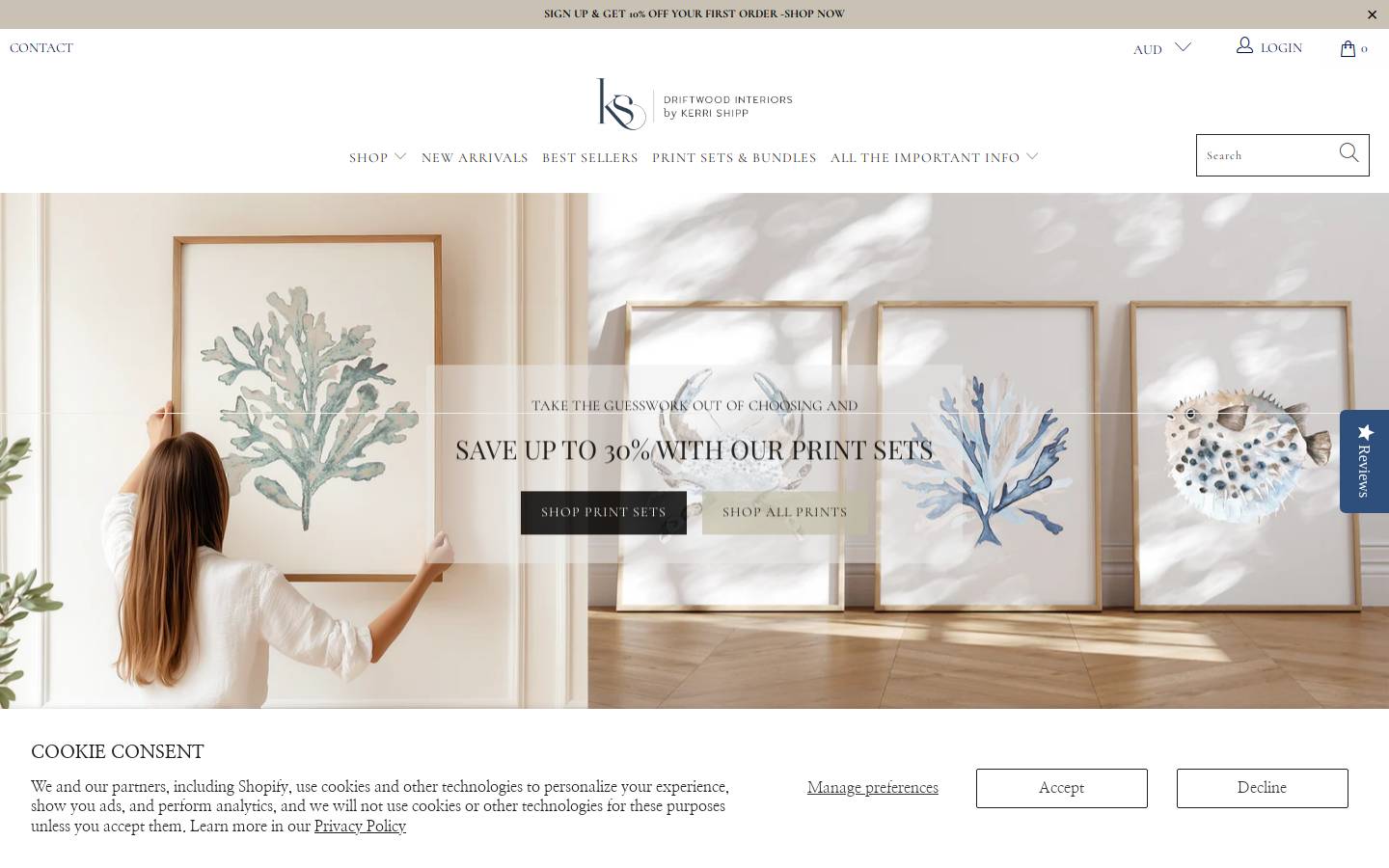 driftwoodinteriors.com.au homepage screenshot