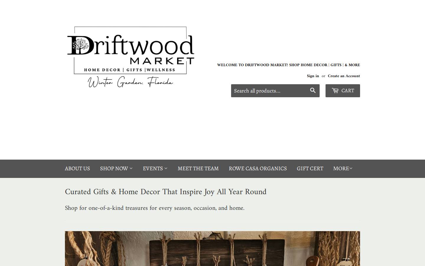 driftwoodmarket.net homepage screenshot