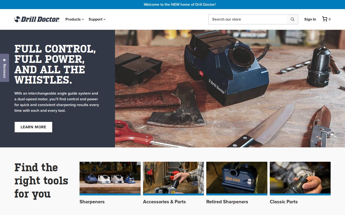 Drill Doctor homepage screenshot