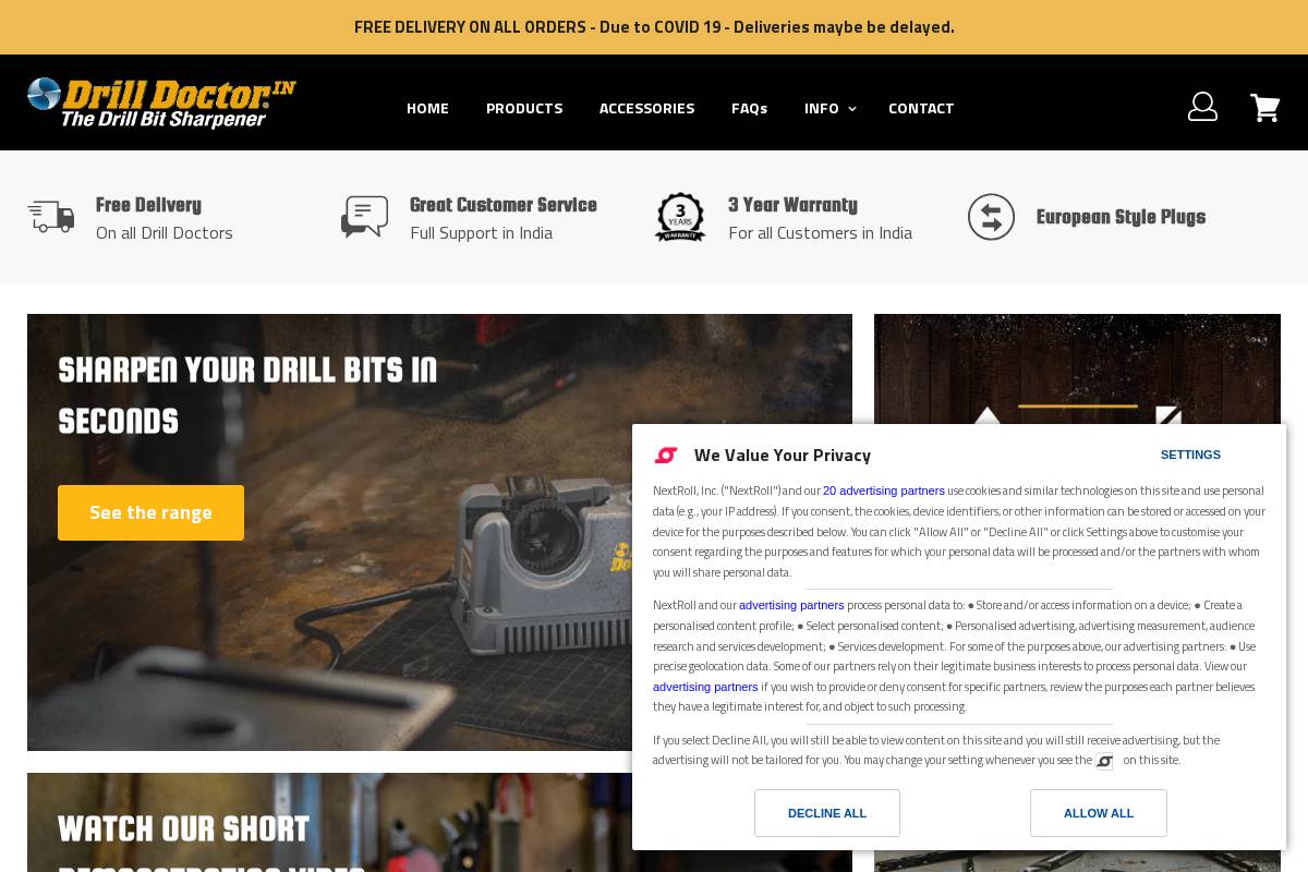 Drill Doctor homepage screenshot
