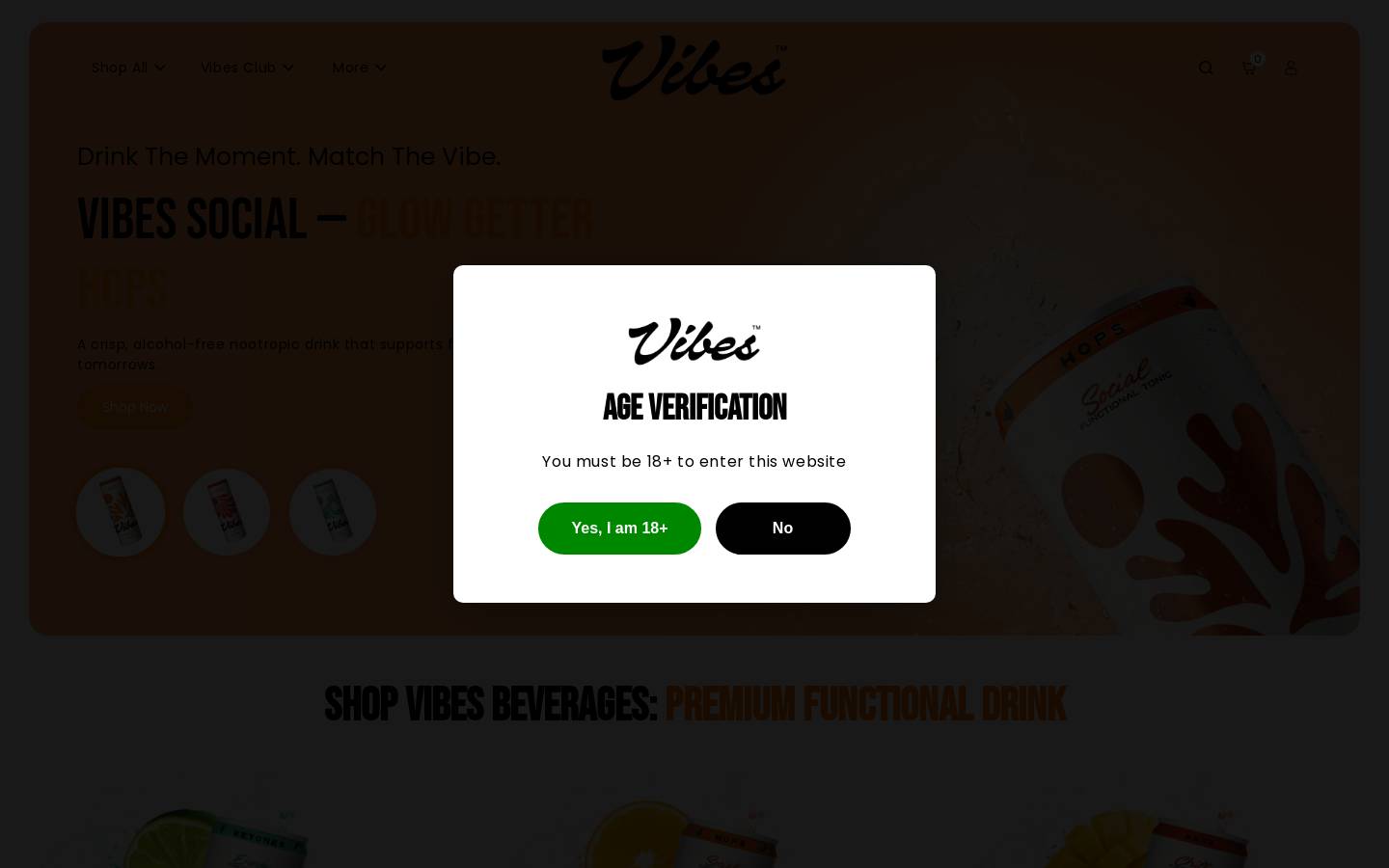 drink-vibes.com homepage screenshot