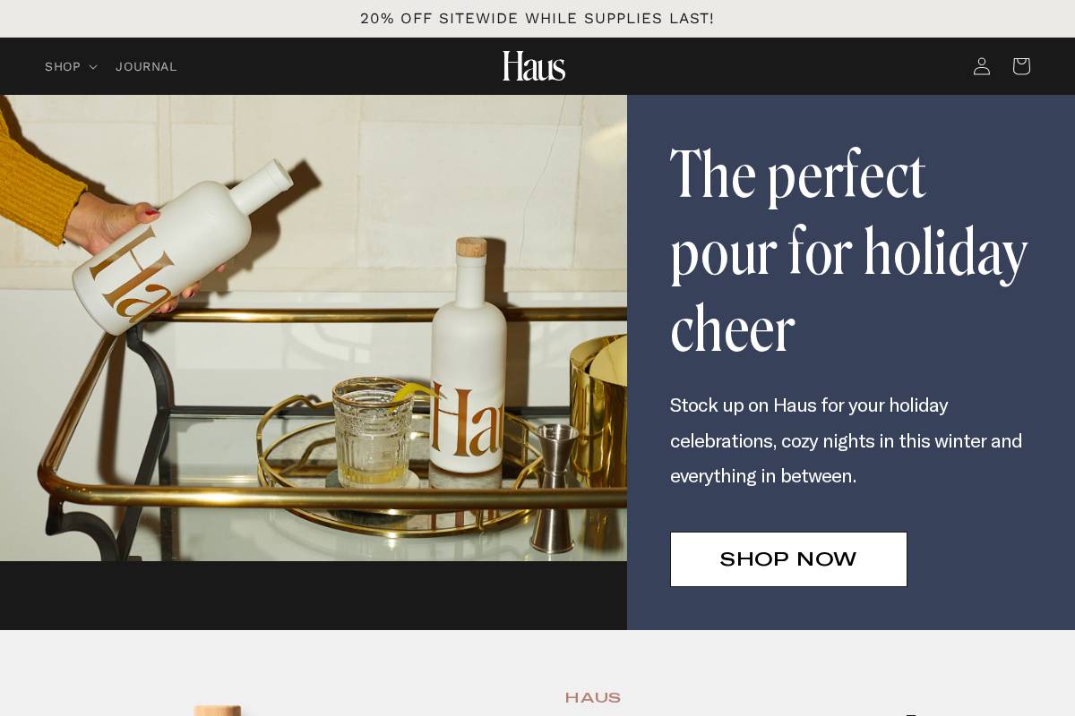 Haus homepage screenshot