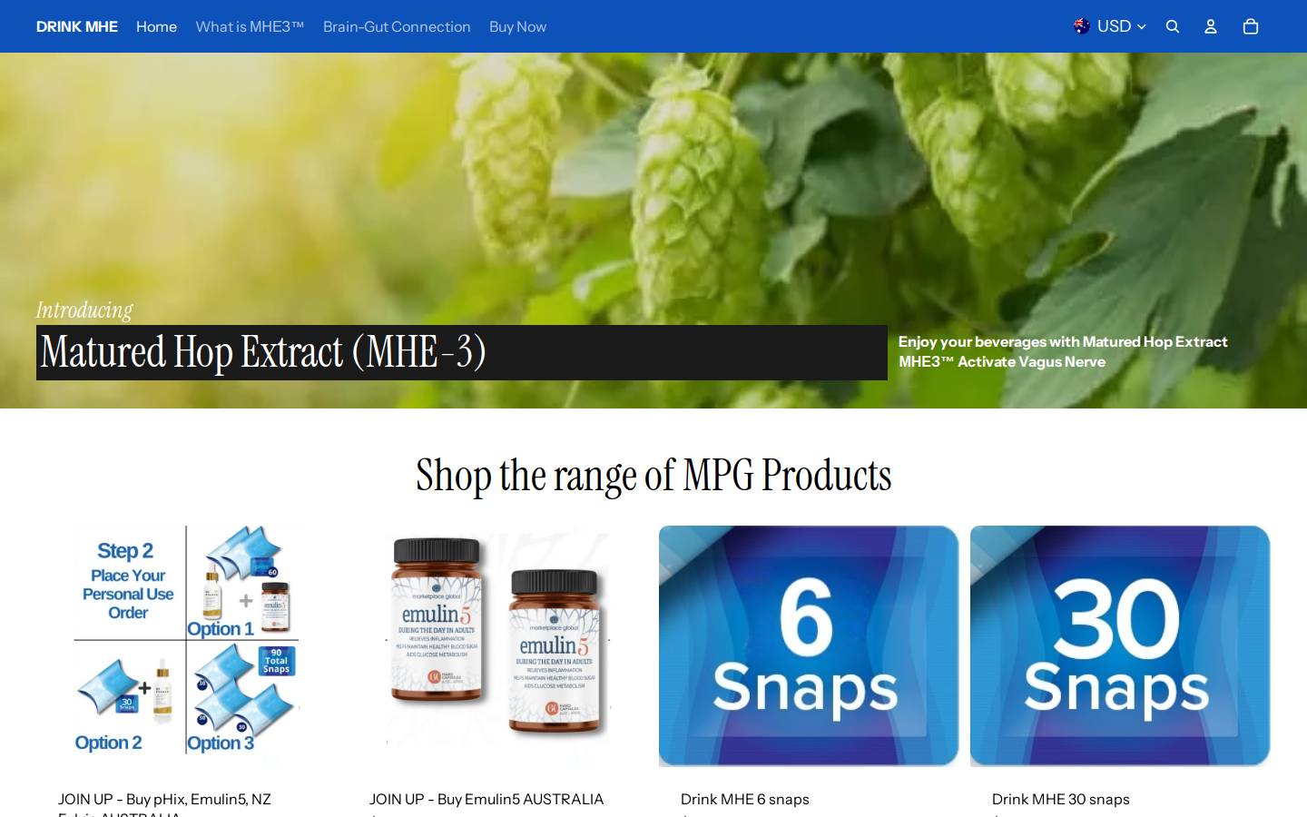 drinkadaphyte.com homepage screenshot