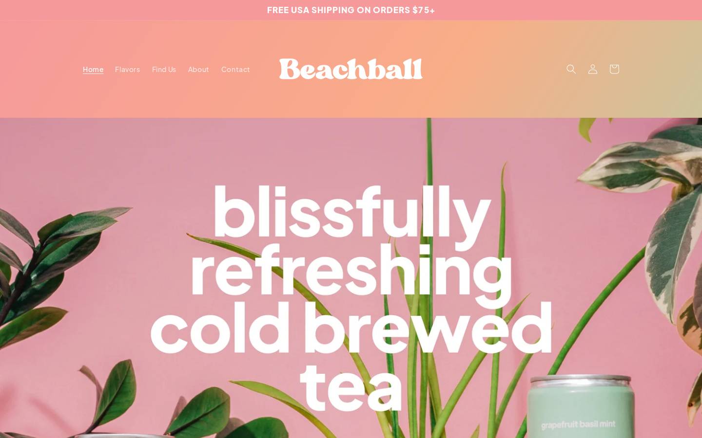 drinkbeachball.com homepage screenshot