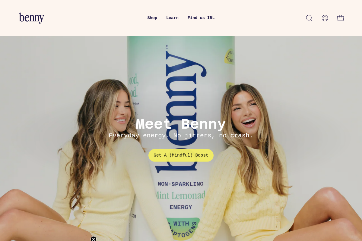 drinkbenny.com homepage screenshot