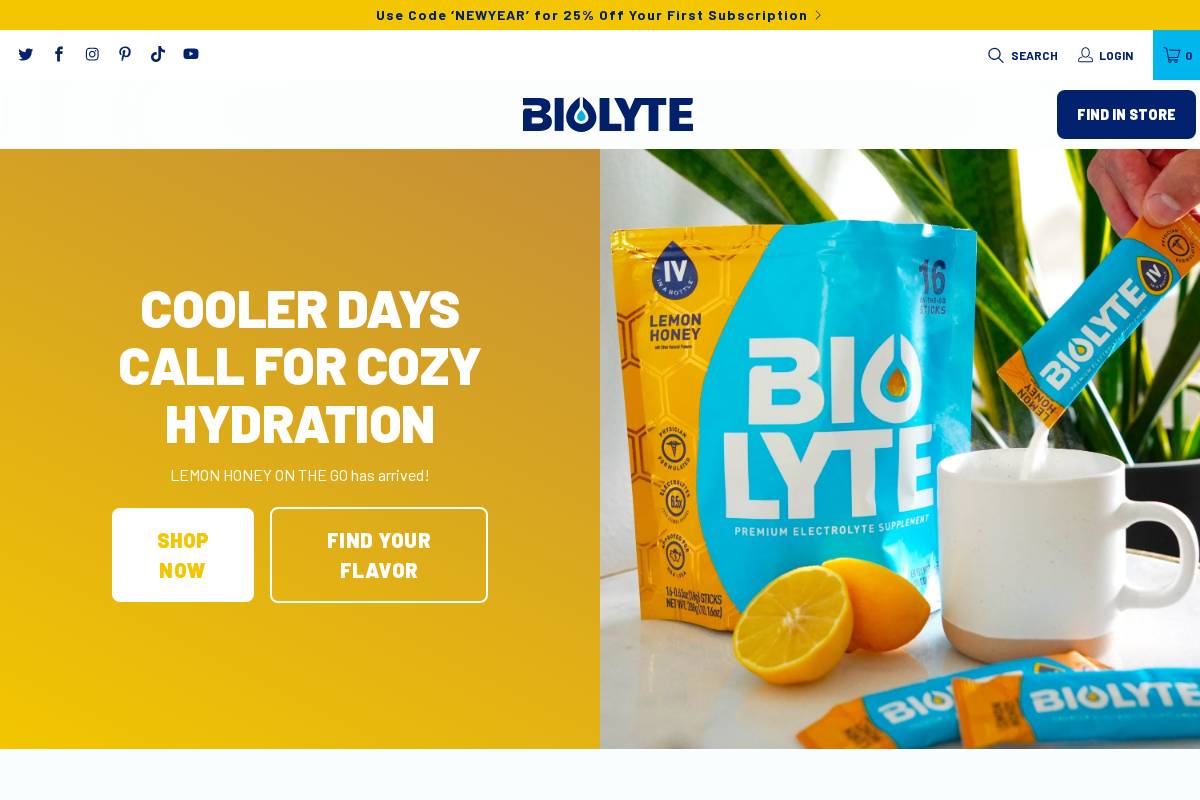 drinkbiolyte.com homepage screenshot