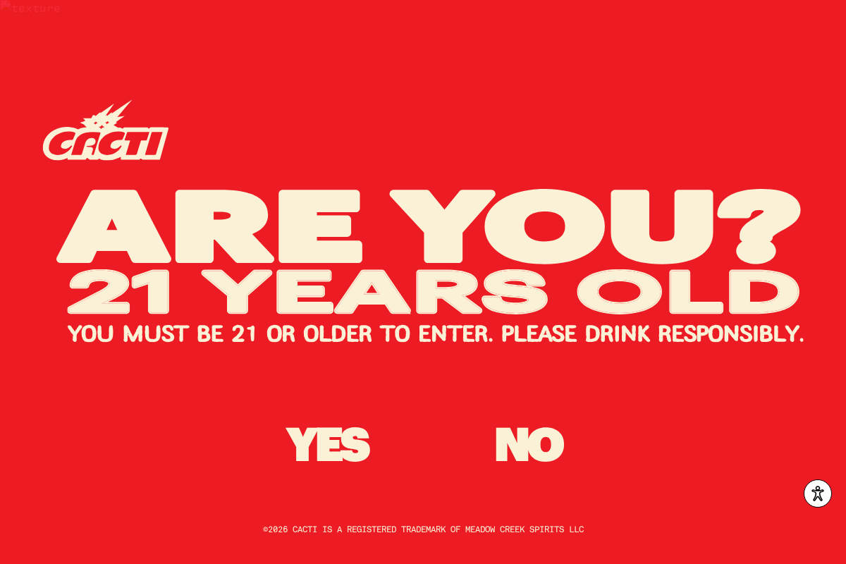 CACTI Hard Seltzer homepage screenshot