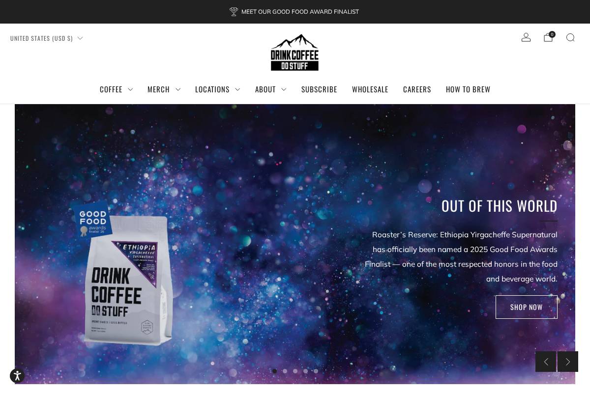 drinkcoffeedostuff.com homepage screenshot