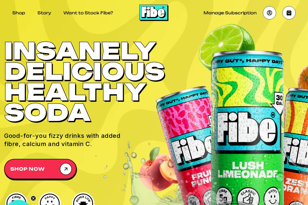 drinkfibe.com homepage screenshot