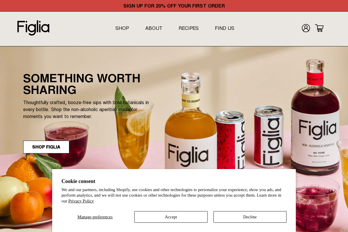 drinkfiglia.com homepage screenshot