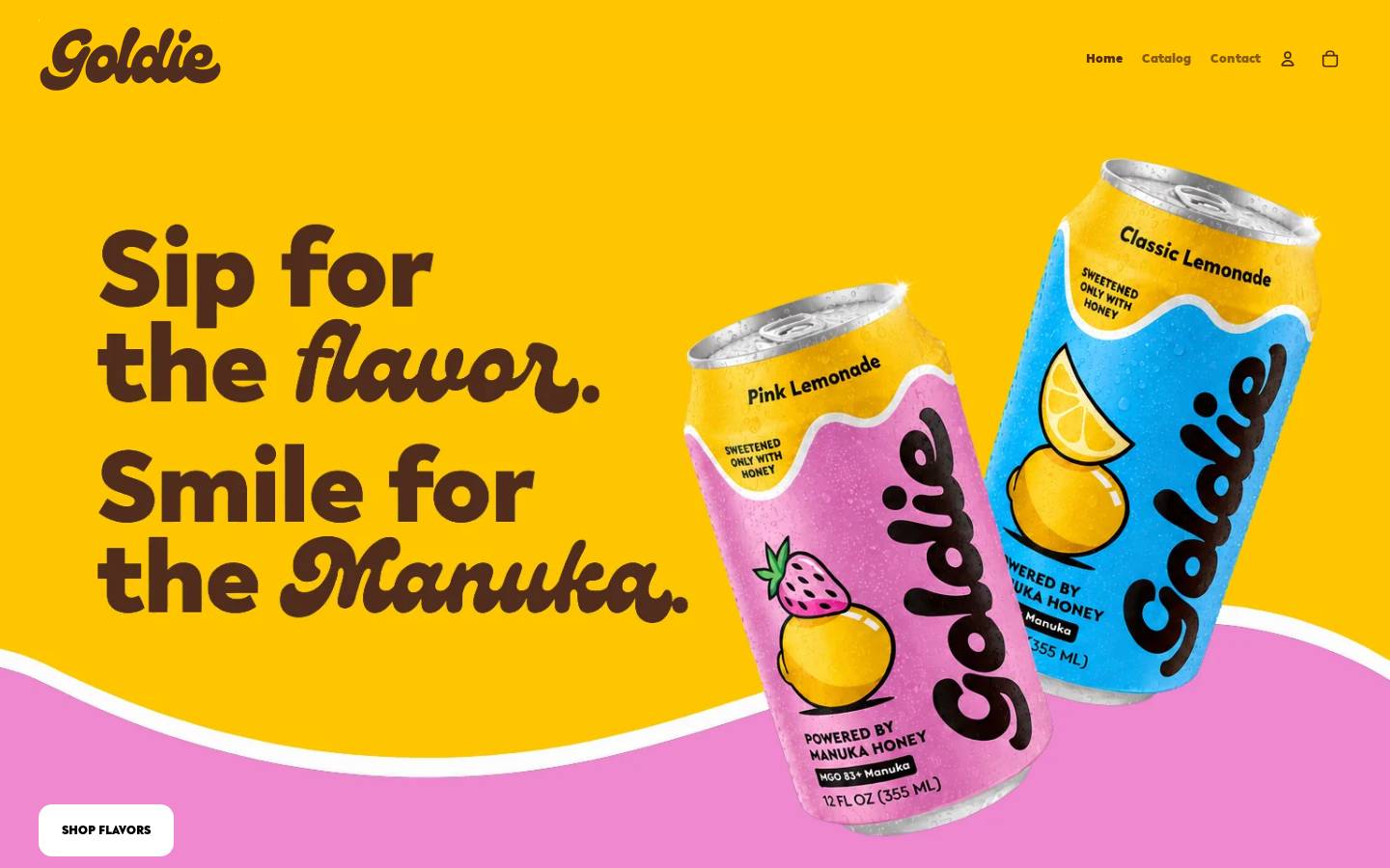 drinkgoldie.com homepage screenshot