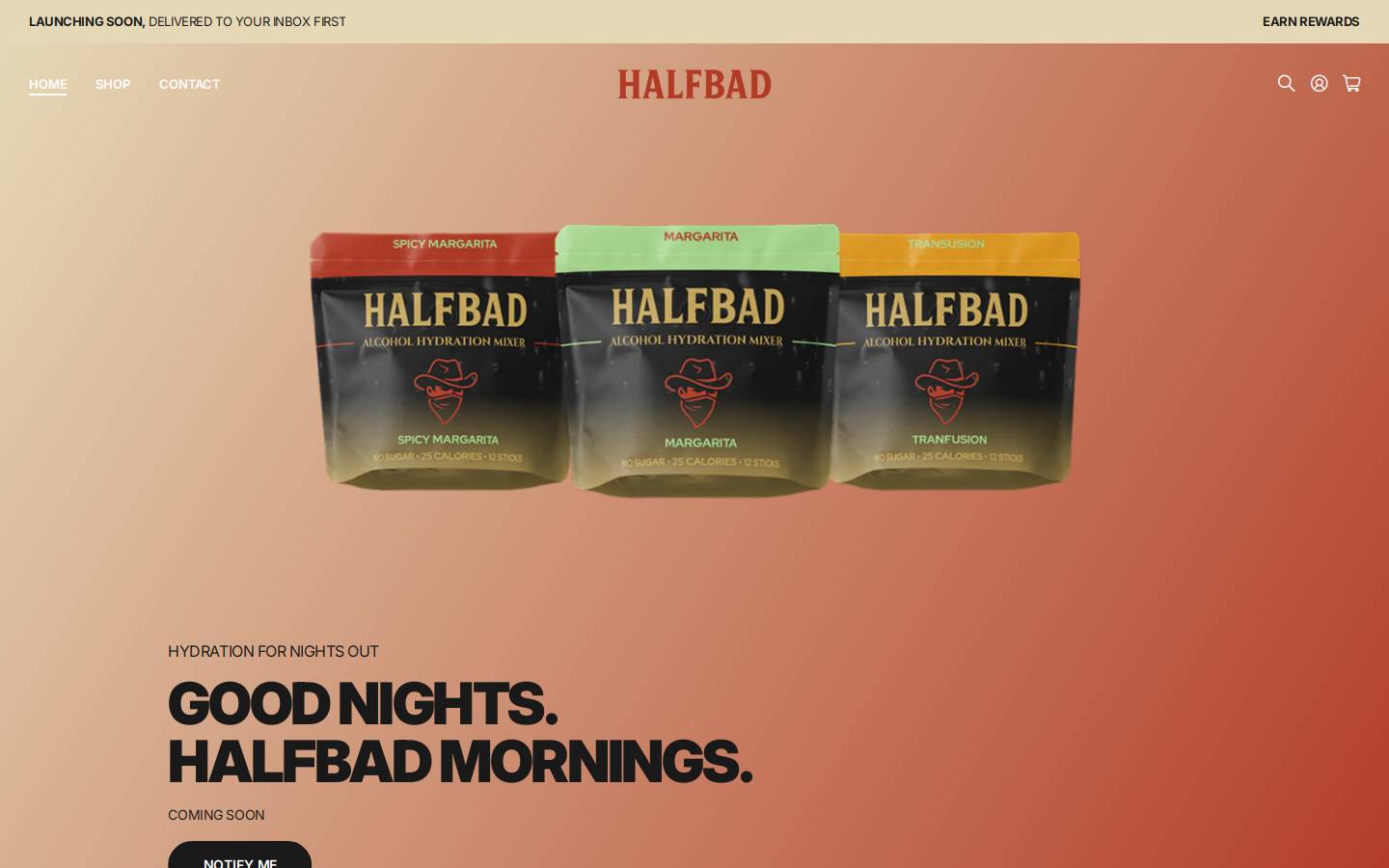drinkhalfbad.com homepage screenshot