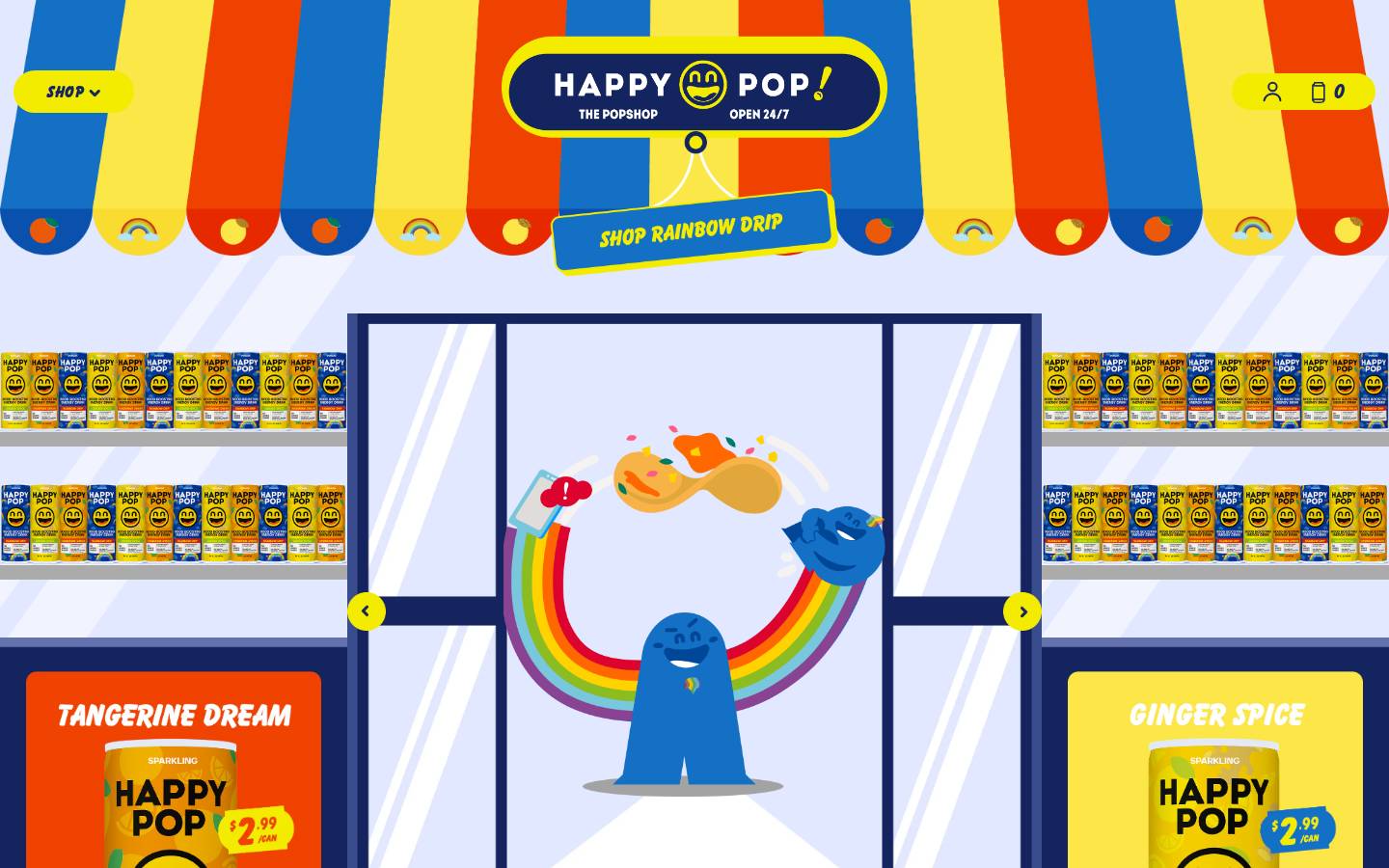 drinkhappypop.com homepage screenshot