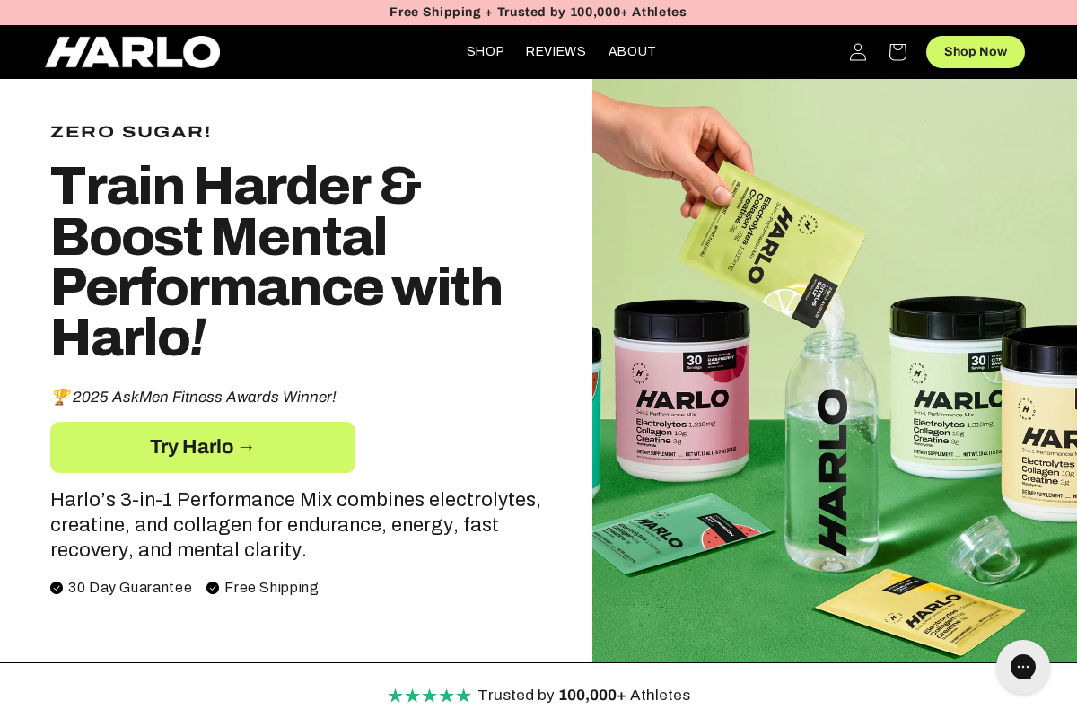 Drink Harlo homepage screenshot