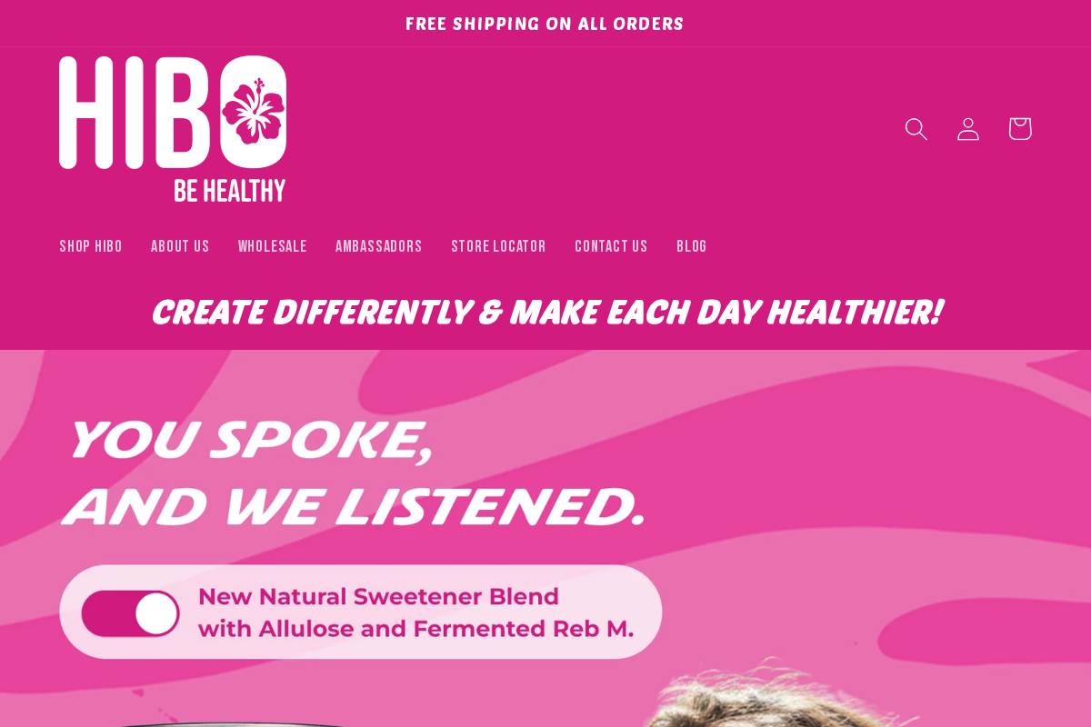 drinkhibo.com homepage screenshot