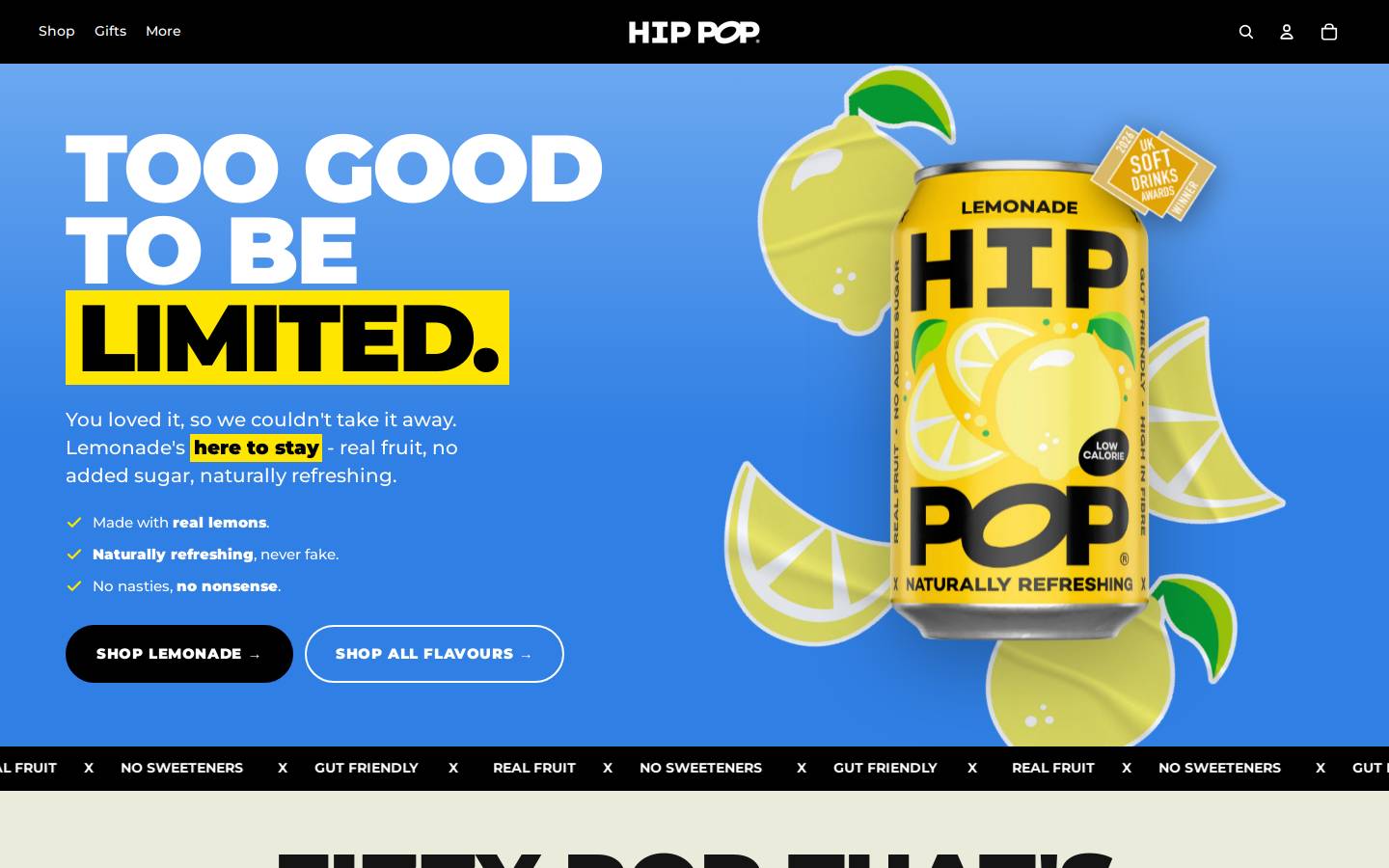 Hip Pop homepage screenshot