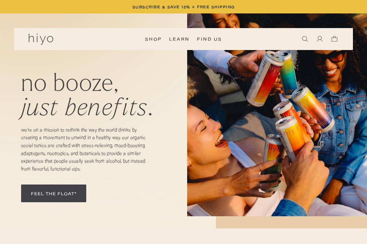 Drinkhiyo homepage screenshot