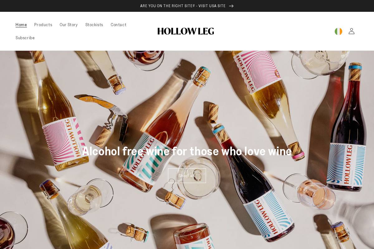 drinkhollowleg.com homepage screenshot