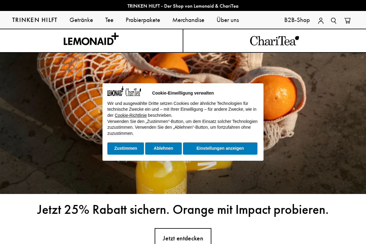 Trinken hilft homepage screenshot