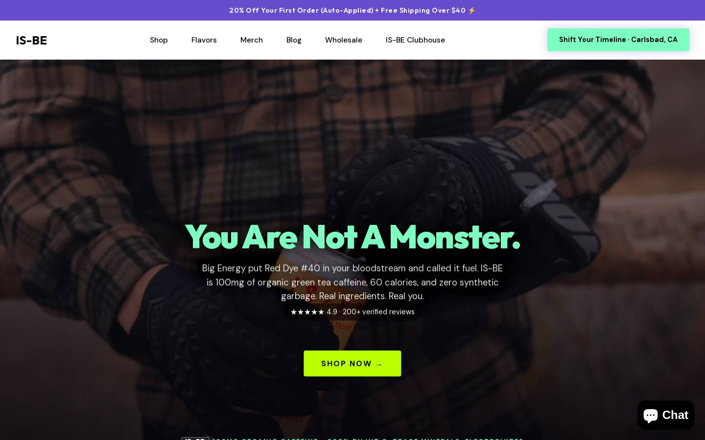 drinkisbe.com homepage screenshot