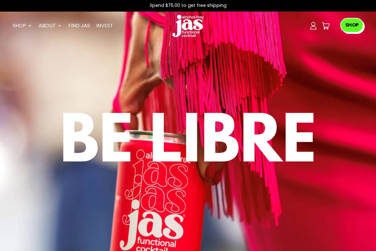 drinkjas.com homepage screenshot