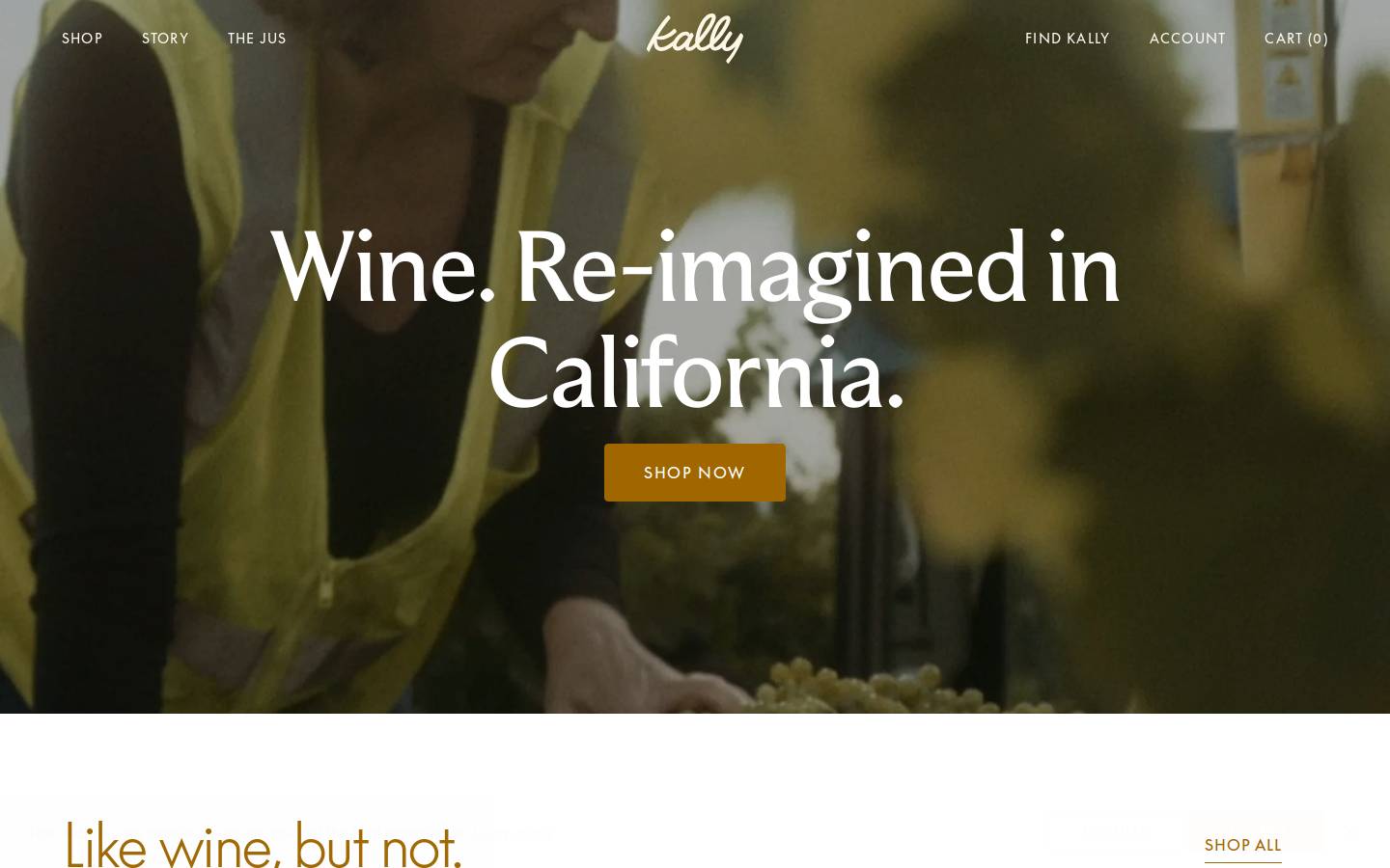 drinkkally.com homepage screenshot