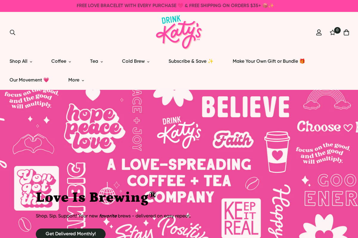 Drink Katy's® homepage screenshot
