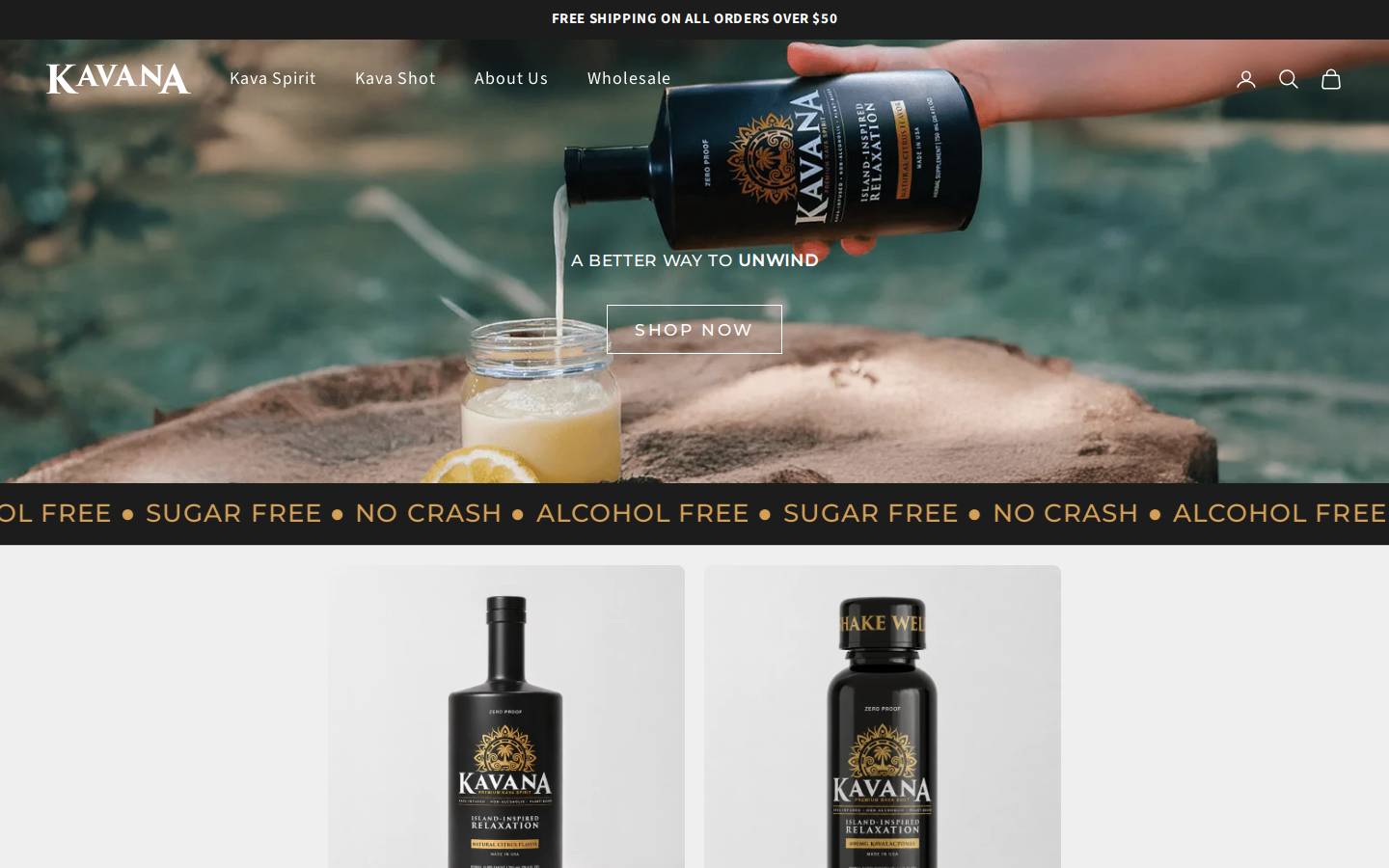 drinkkavana.com homepage screenshot