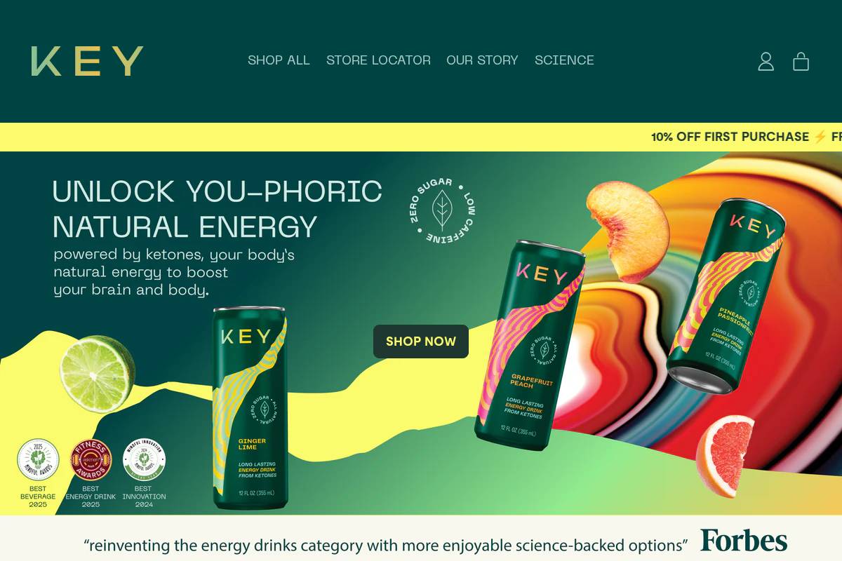 drinkkey.com homepage screenshot