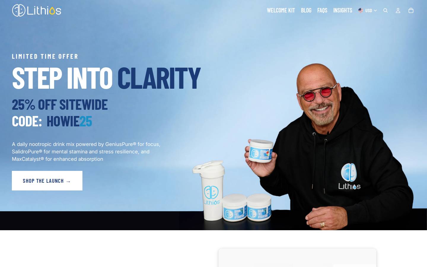 drinklithios.com homepage screenshot