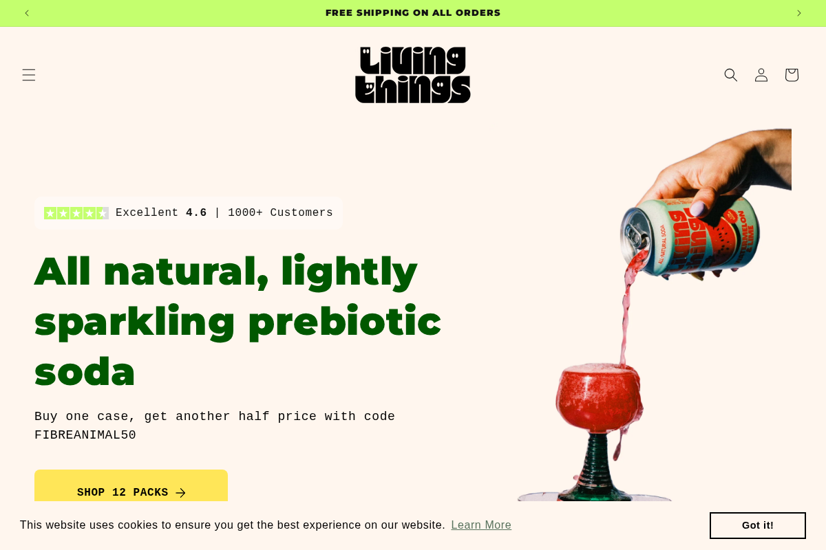 Living Things homepage screenshot