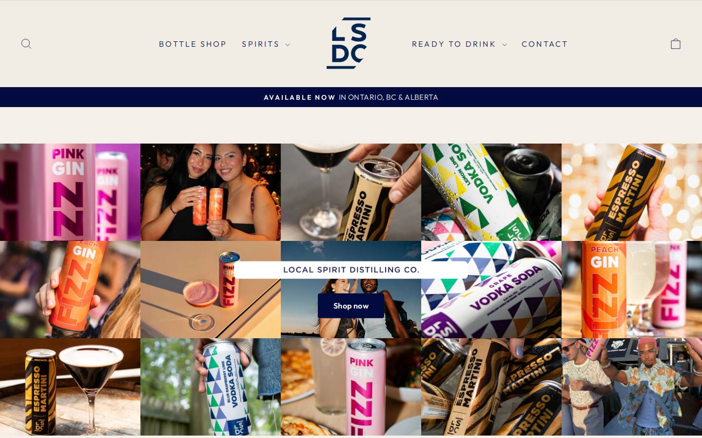 drinklocalspirits.com homepage screenshot