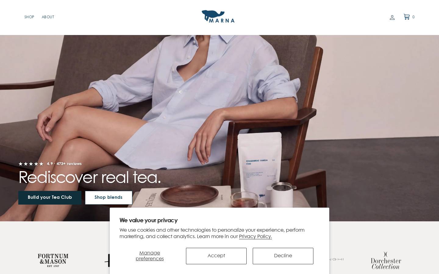 MARNA homepage screenshot