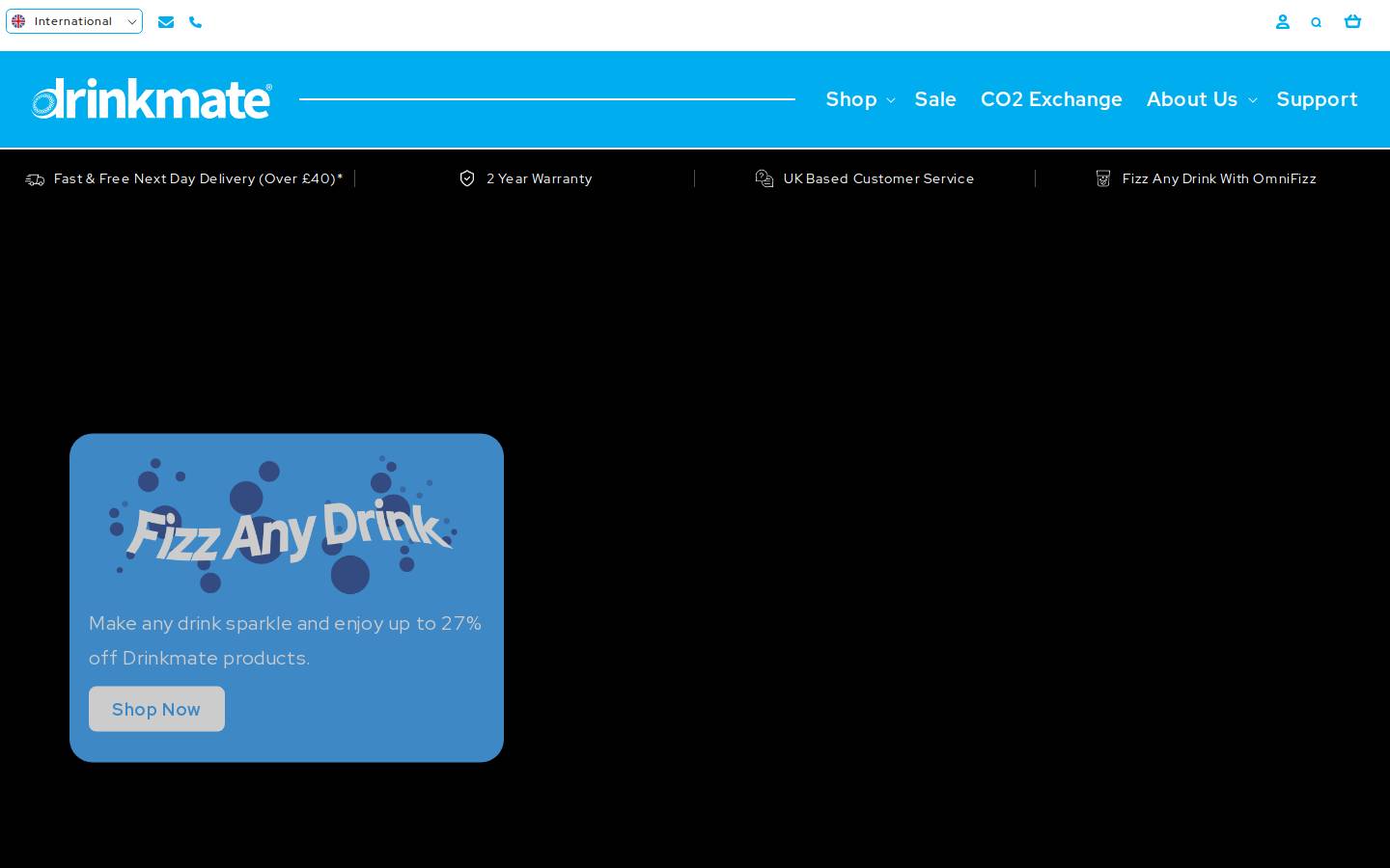 Drinkmate UK homepage screenshot