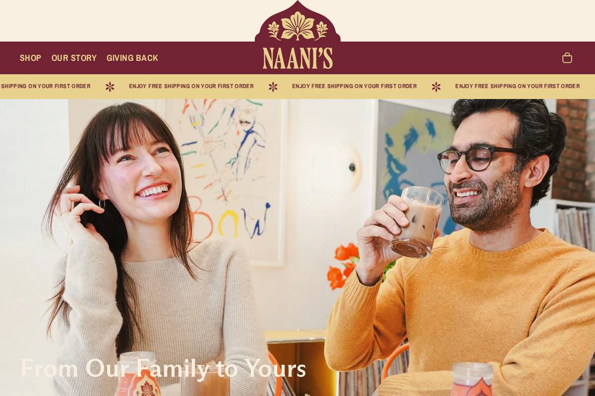 drinknaanis.com homepage screenshot