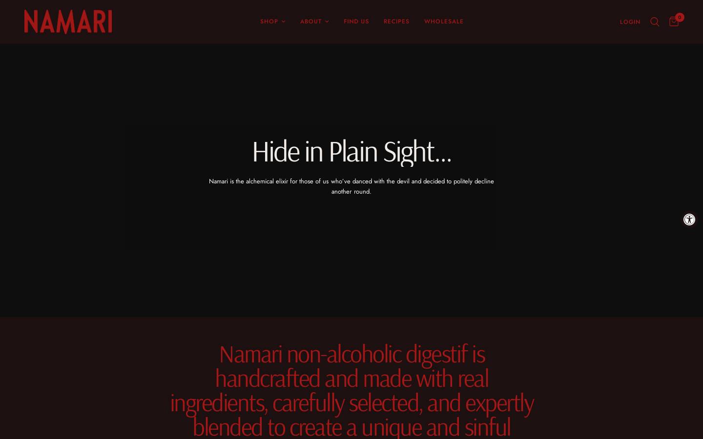 drinknamari.com homepage screenshot