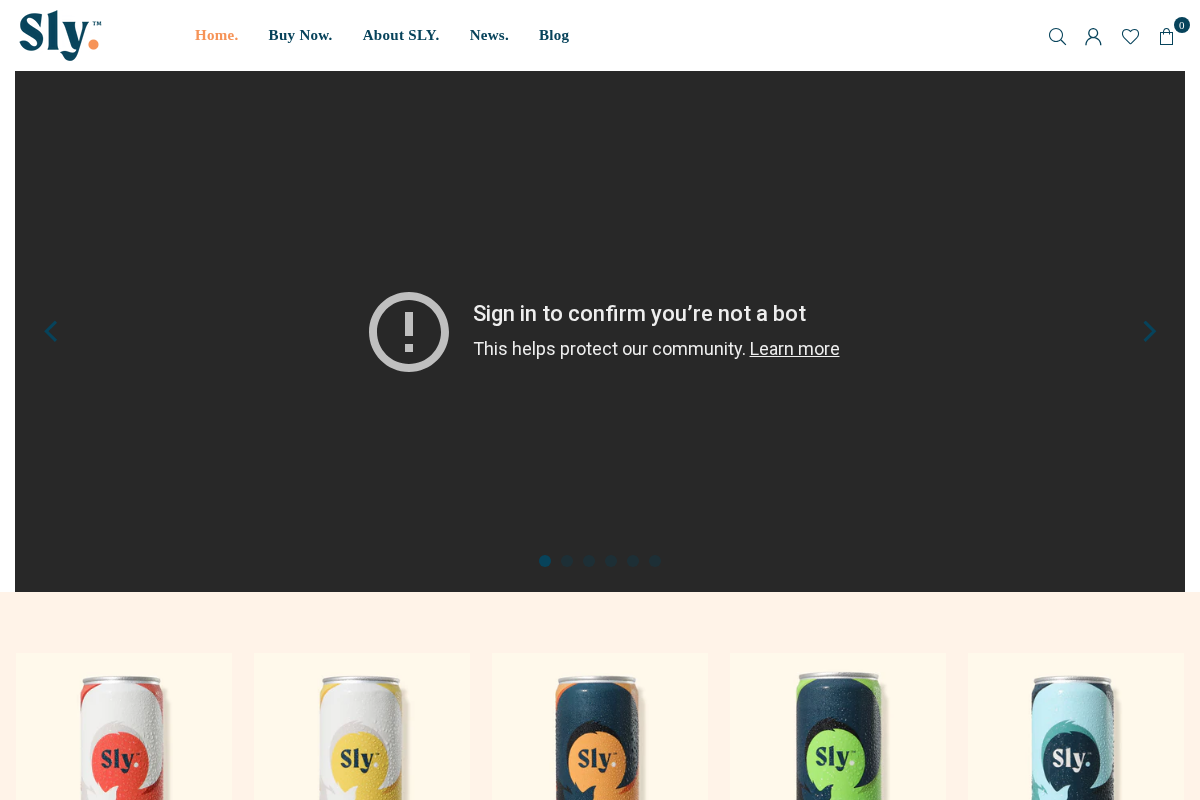 Drink on the SLY™ homepage screenshot