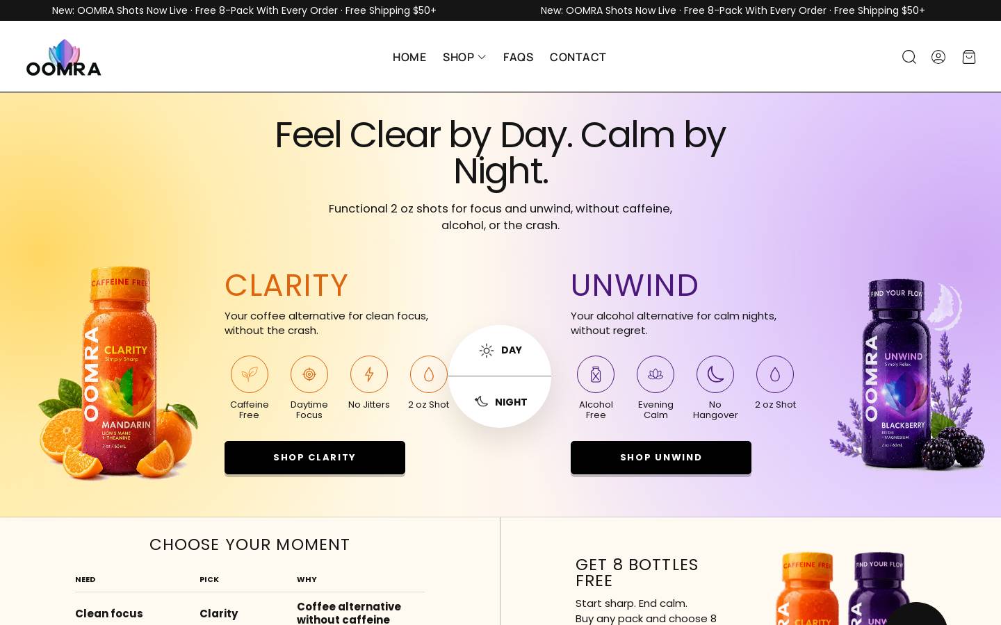 drinkoomra.com homepage screenshot