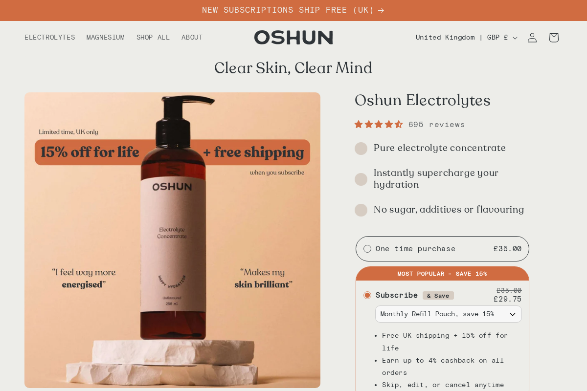 Drink Oshun homepage screenshot