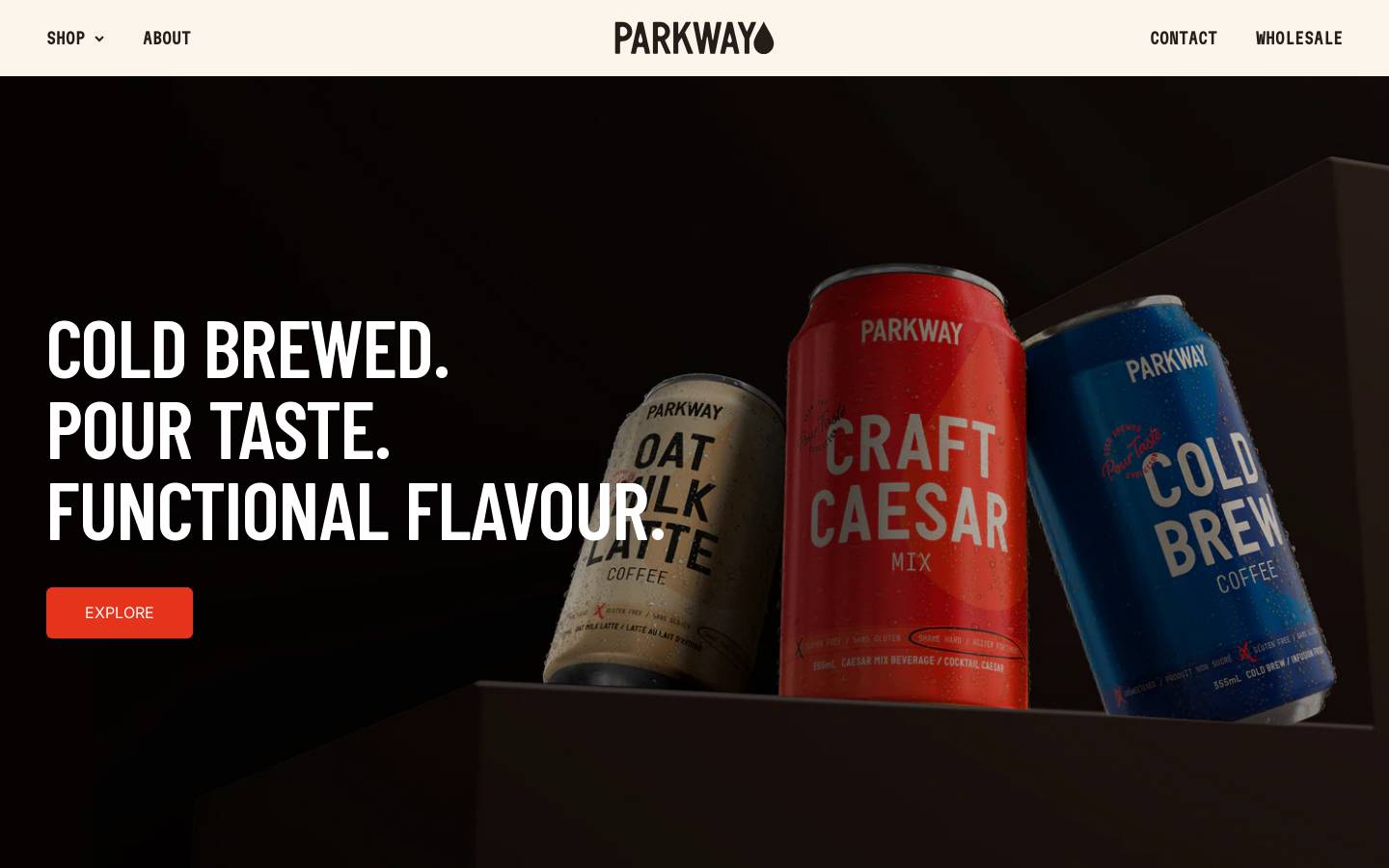 drinkparkway.com homepage screenshot
