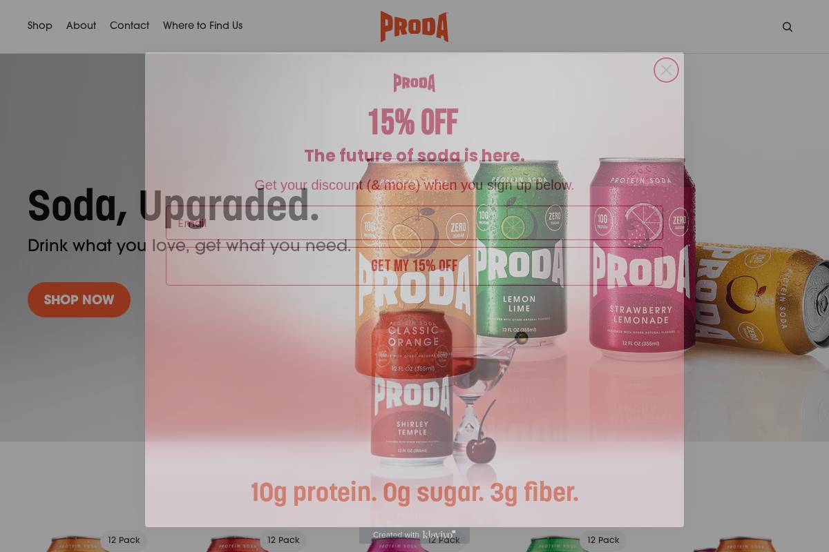 drinkproda.com homepage screenshot