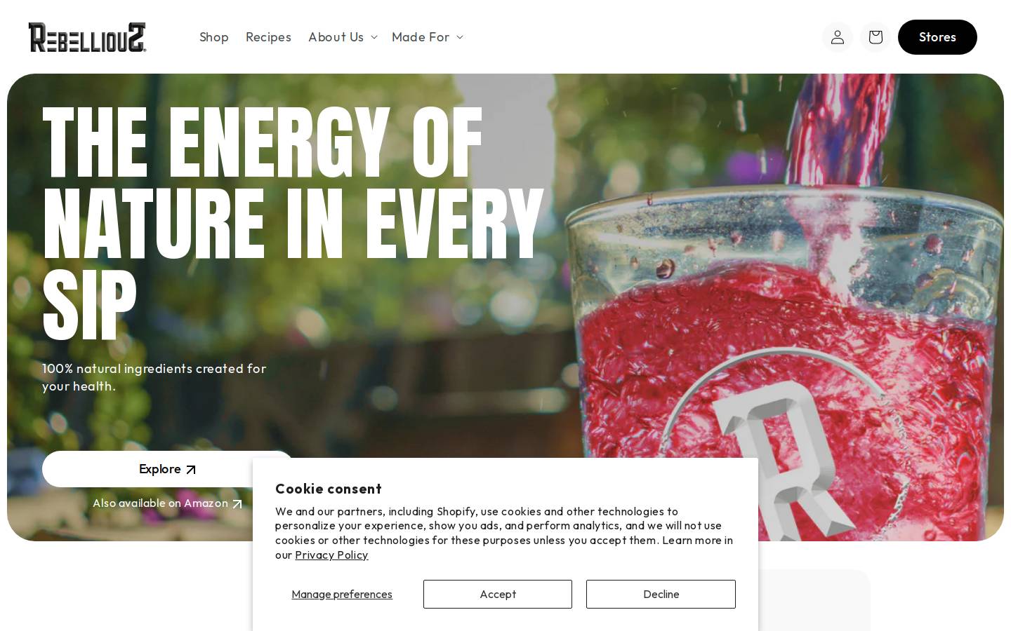 drinkrebellious.com homepage screenshot