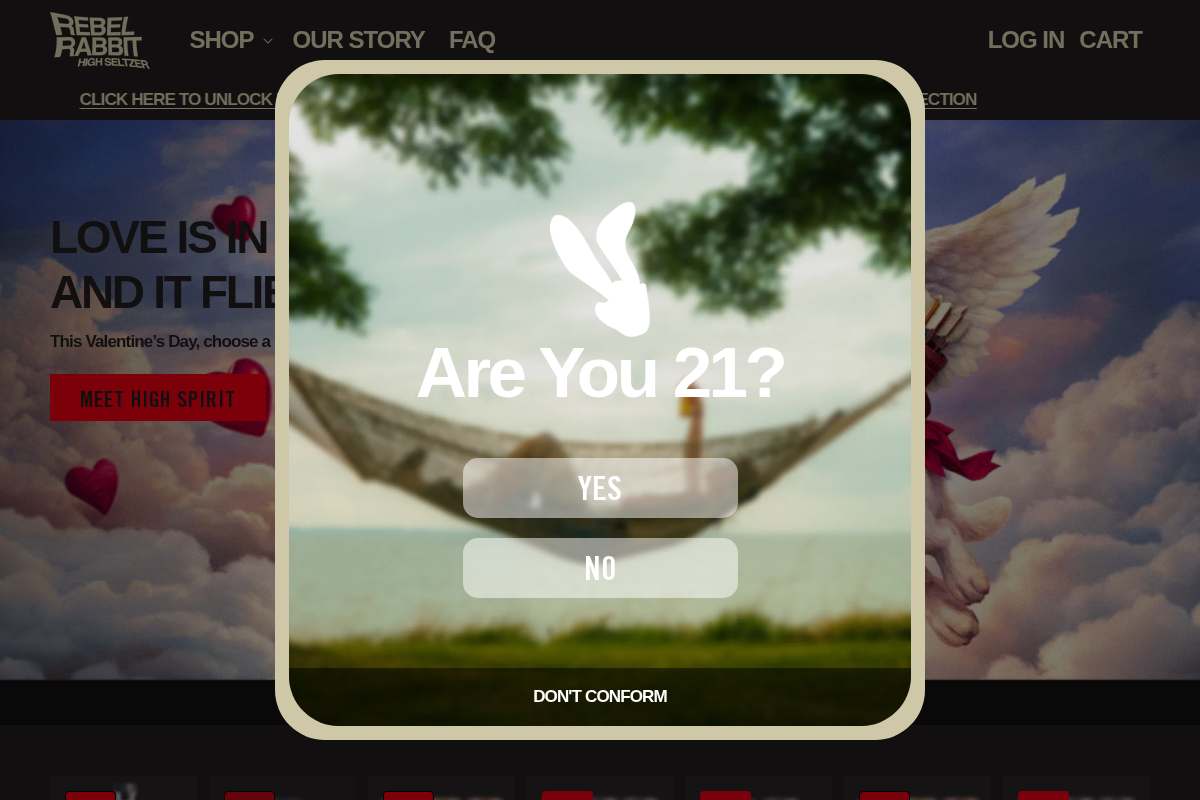 Rebel Rabbit homepage screenshot