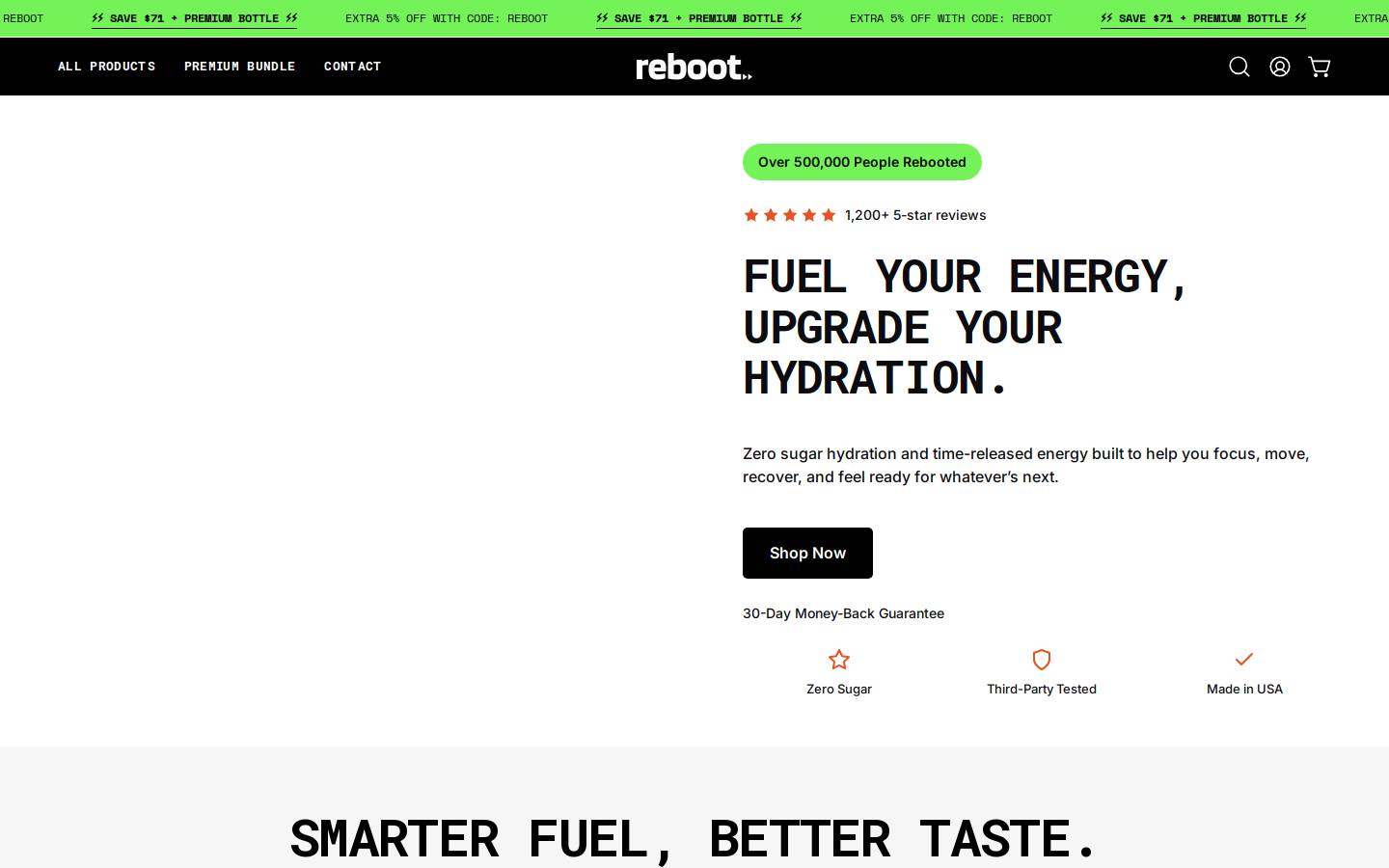 drinkreboot.com homepage screenshot
