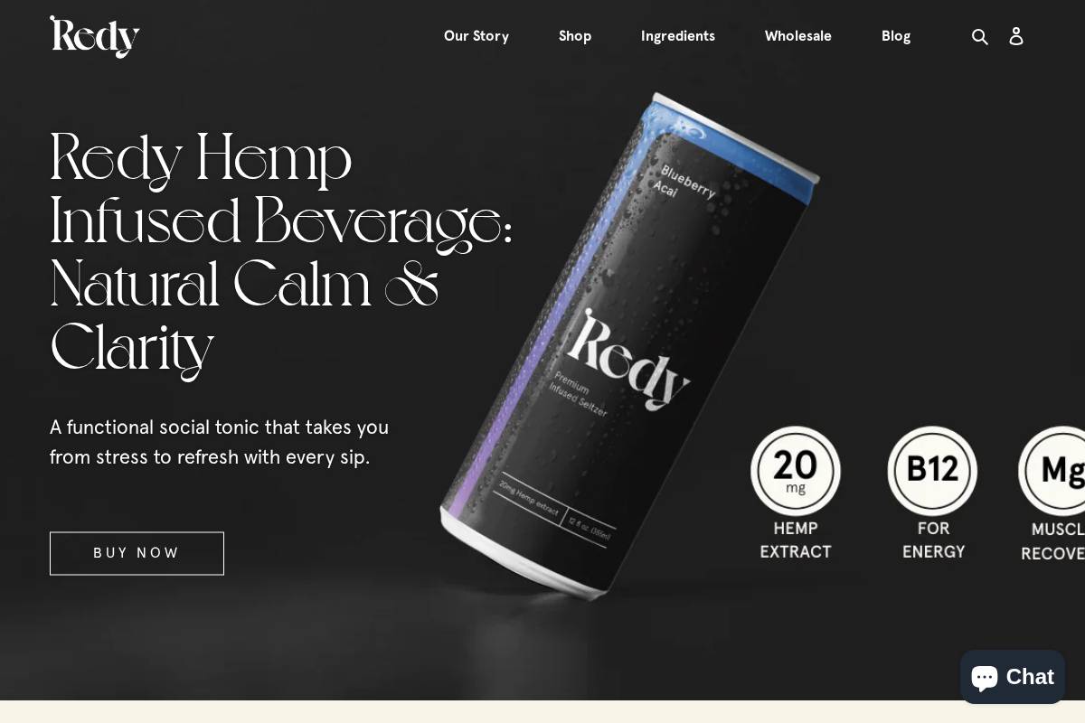 drinkredy.com homepage screenshot